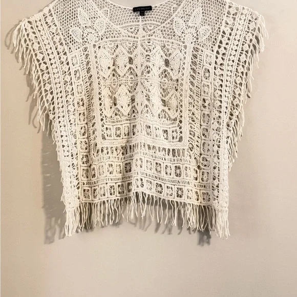 Lane Bryant Chic Ivory Crochet Blouse Size 14/16 - Picture 4 of 10